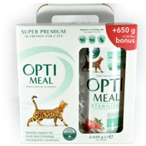 Optimeal Dry Cat Food Sterilised Turkey 650gr + 650gr ΔΩΡΟ