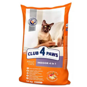 Club 4 Paws Indoor 4 in 1 Ξηρά Τροφή για Ενήλικες Γάτες με Κοτόπουλο 14kg